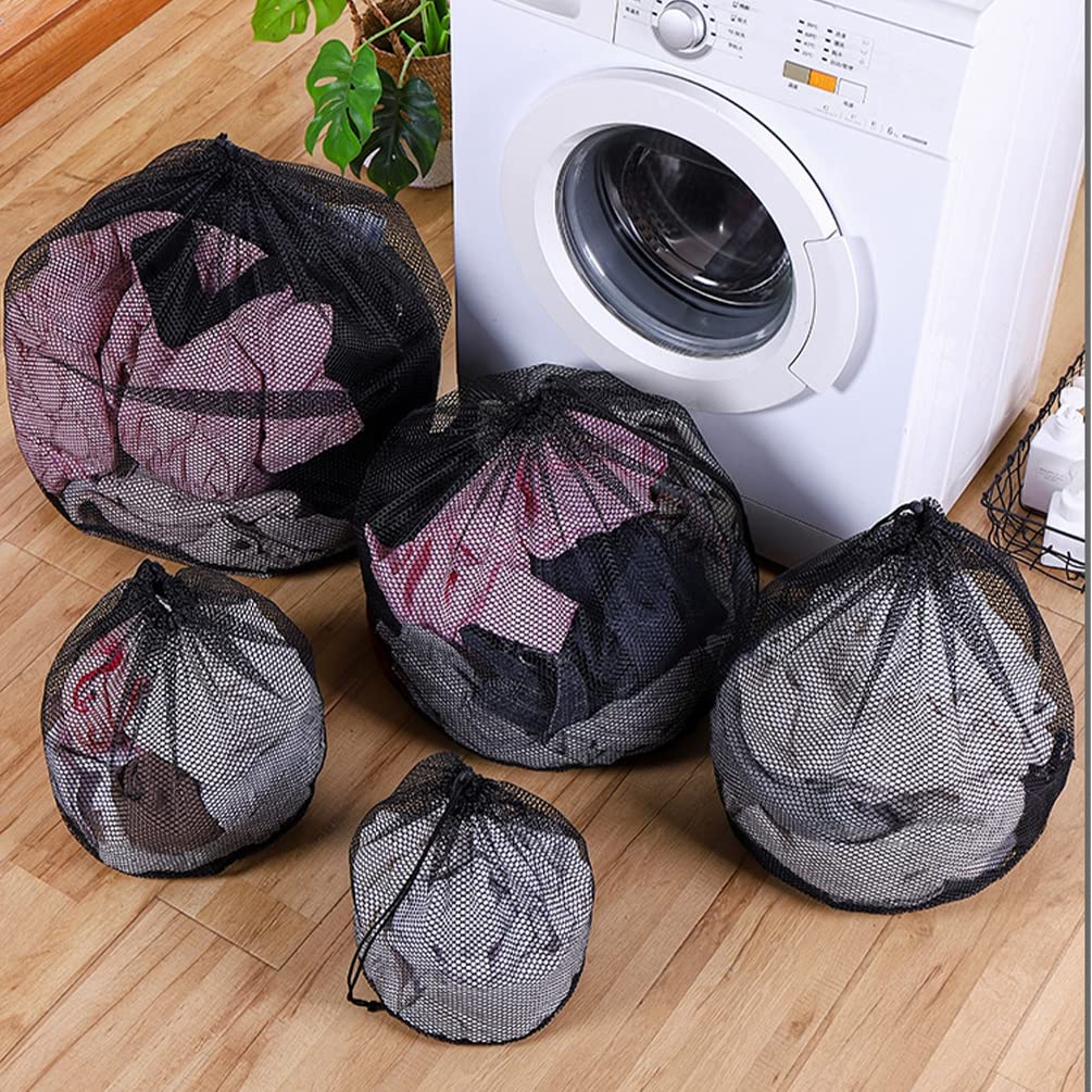 5 Sacchetti Per Bucato In Rete Protettivi - Set Da 1 Grande + 2 Medi + 2 Piccoli Per Lavatrice - 3