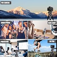 Vista 7 de ZOMEi Soporte de trípode DSLR de alta resistencia de 74.0 in, extensión multifuncional alta, disparo multiángulo, compatible con cámaras, teléfonos