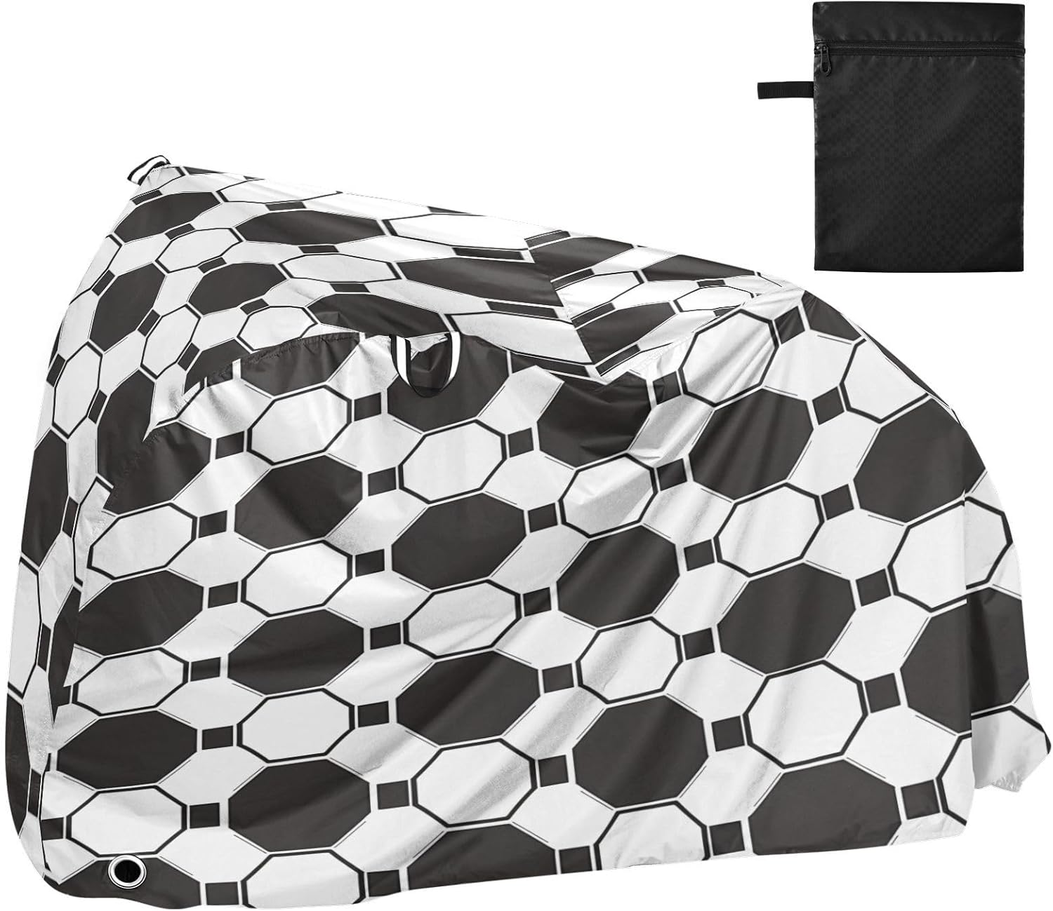 ALAZA Soccer Football Grid Print Bike Cover Waterproof Outdoor Ebike Bicycle Covers Tarp Protection for 1/2 Bikes, Sun UV Dust Wind Proof