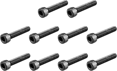 uxcell Tornillos de cabeza hexagonal de acero de aleación M5 x 0.984 in 12.9 Tornillos negros 30pcs