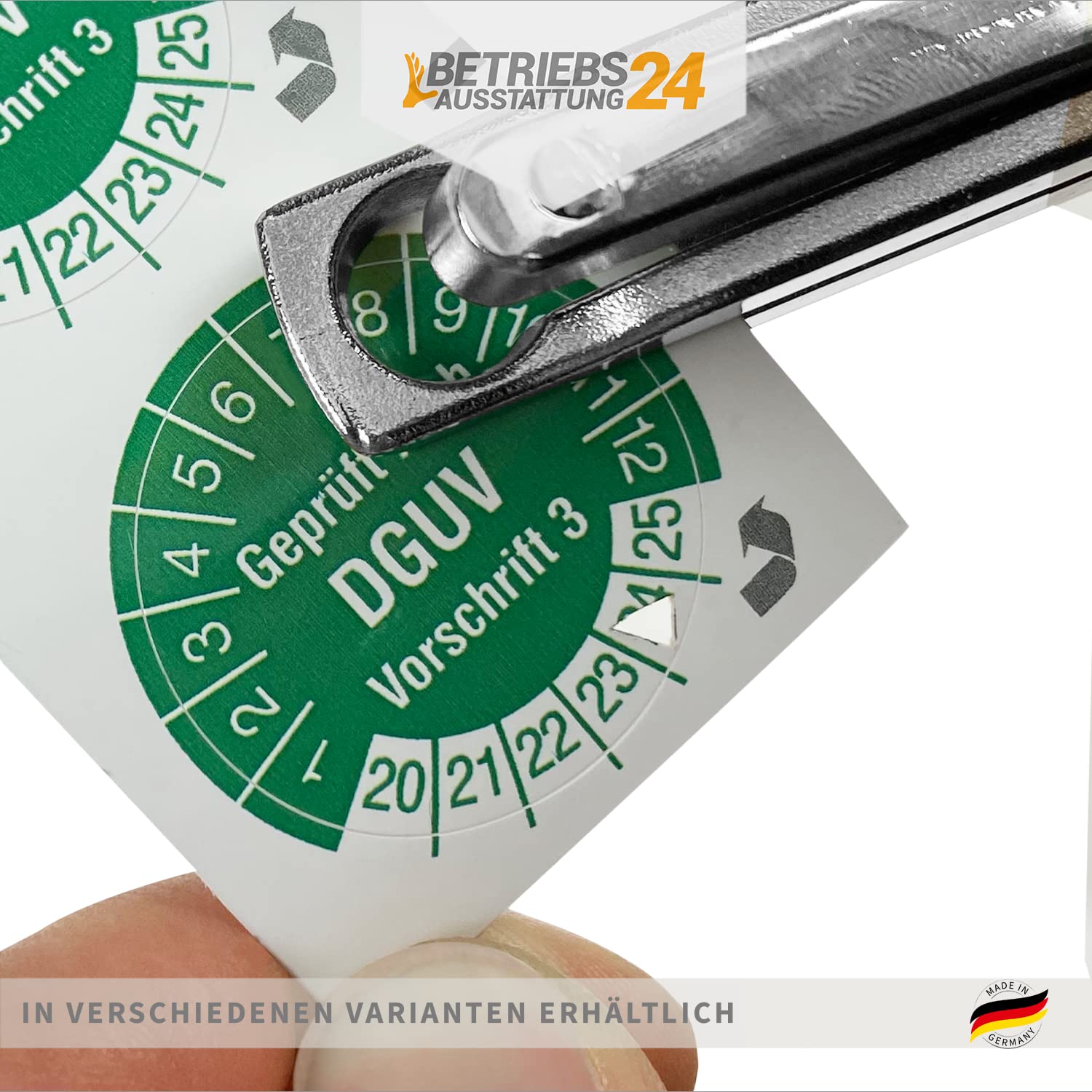 Prüfplakette „Nächster Prüftermin“ - Rolle mit 1000 Stück - Fälschungssicher - Dokumentenfolie, selbstklebend Ø 1,5 cm - gelb/schwarz - Jahre: 2027 – 2032 - Prüfetiketten