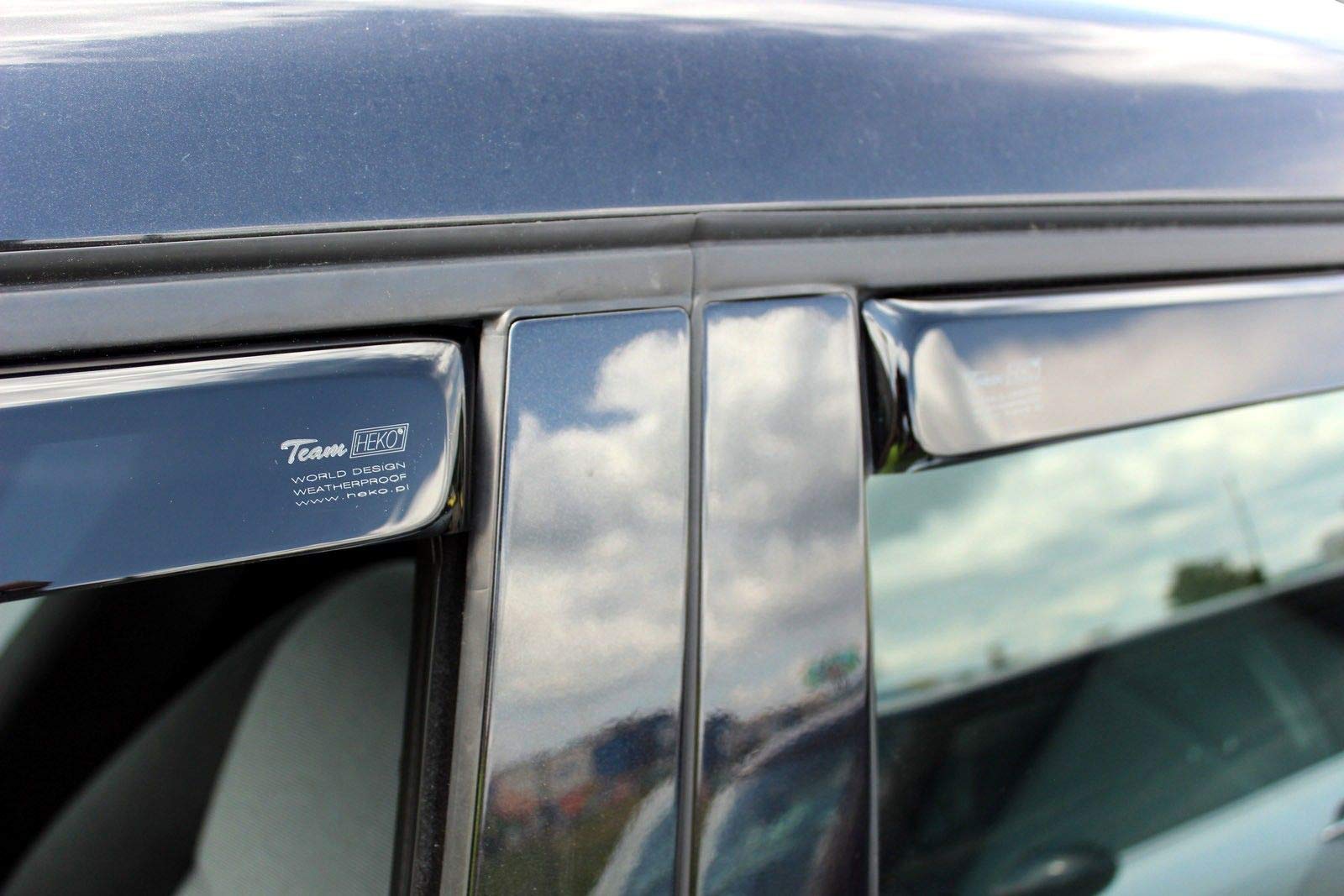 J&J AUTOMOTIVE Windabweiser passend für Skoda Fabia 2 5-Türer Schrägheck 2007-2014 4tlg, Heko Regenabweiser Vorne Hinten Getönt Dunkel Passform