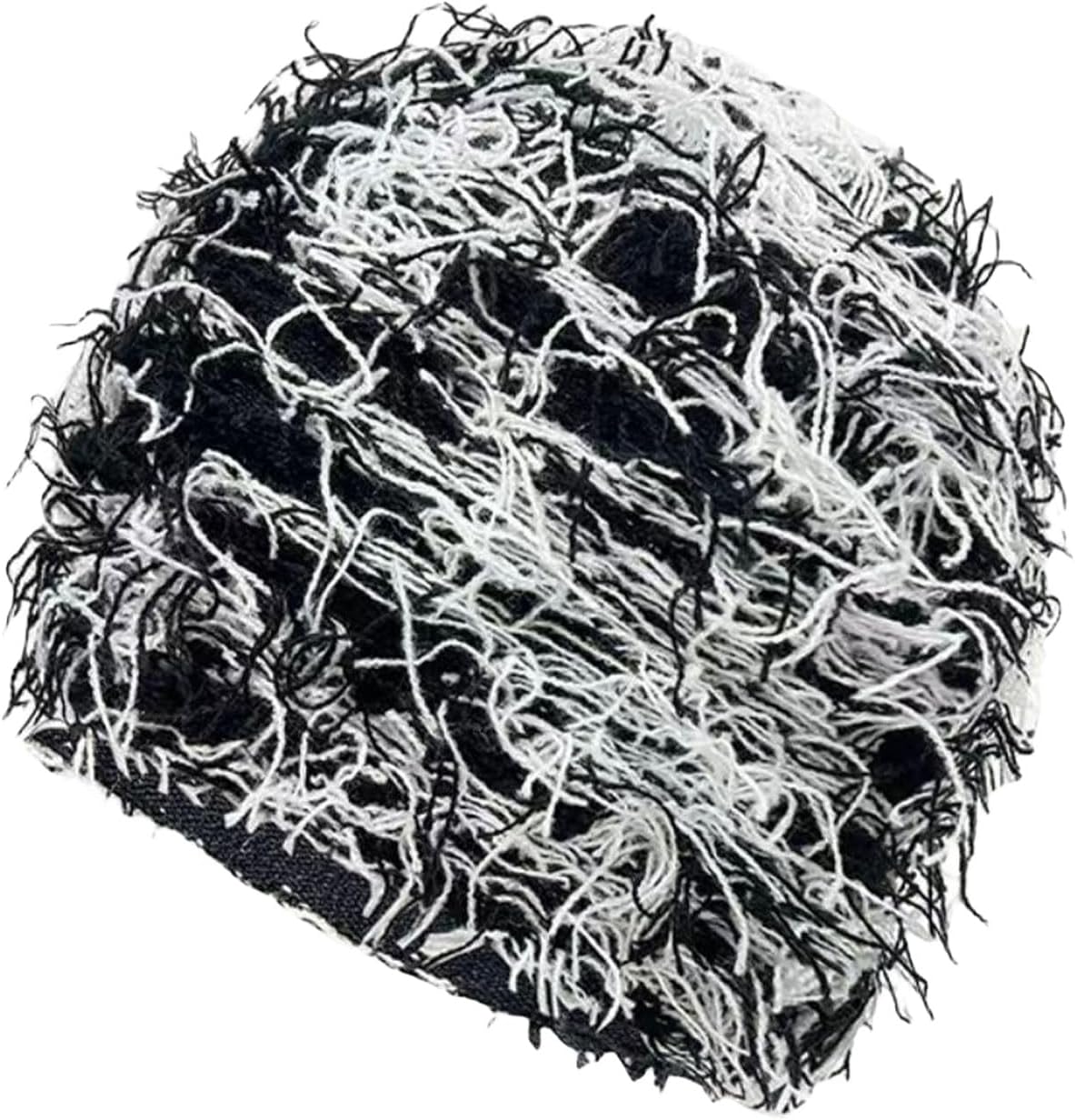 FantasyGearsWomen Men Distressed Balaclava Y2k Knitted Beanie Gothic Fuzzy Winter Hat Outdoor Ski Knit Cap