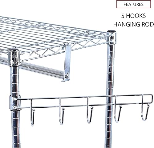 Miniatura 4 de Alera ALEGR363618SR 36 pulgadas de ancho x 18 pulgadas de profundidad x 75 pulgadas de alto 30 estantes de alambre para prendas de vestir - Plata