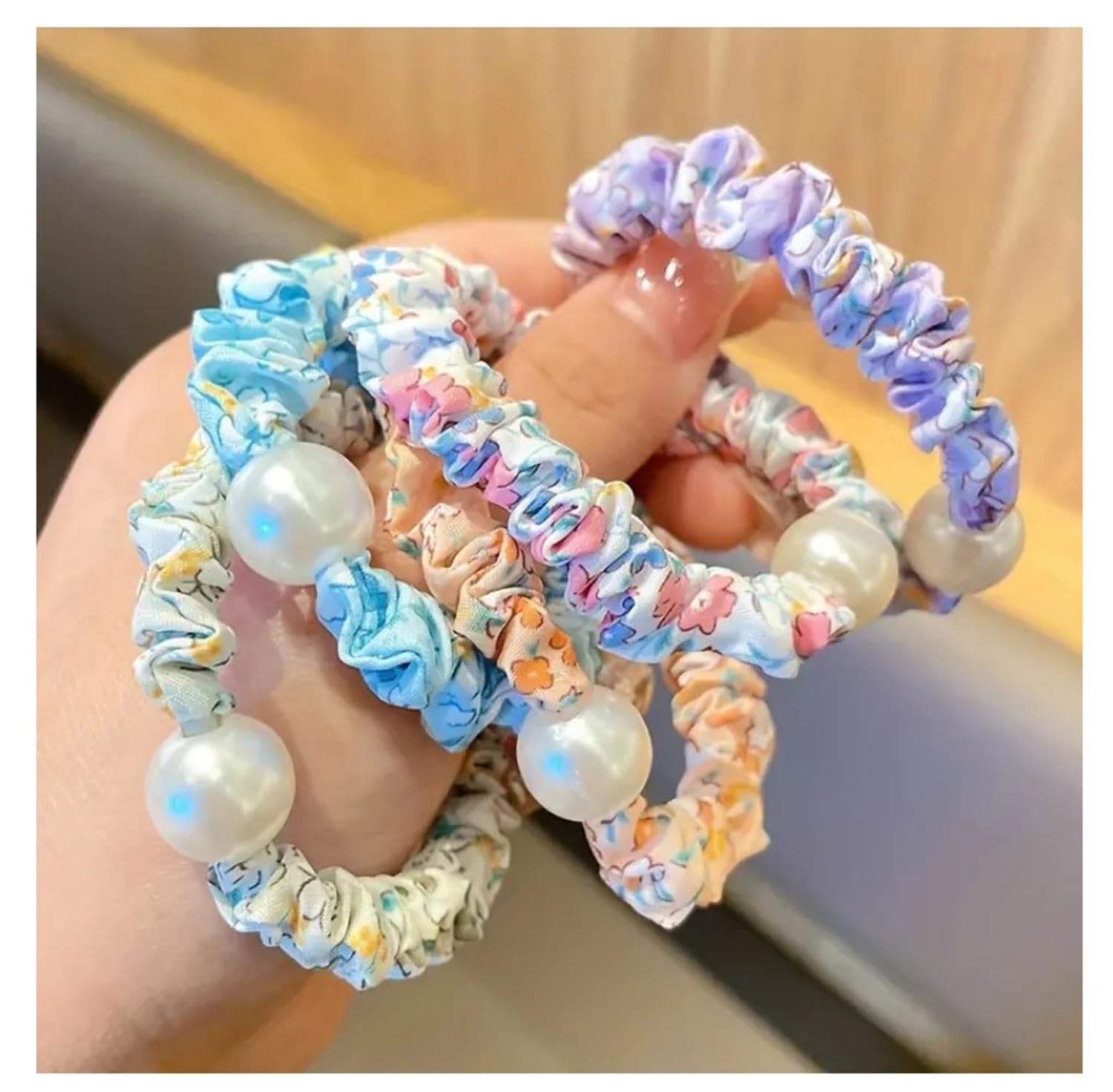 Snowpearl 05 Pcs Printed Soft Touch Elastic Hair Ties Pearl Hair Scrunchies Rubber Band, Ponytail Holder for Girls & Women - Multicolor (B0CWYC6ZBZ) Amazon Price History, Amazon Price Tracker