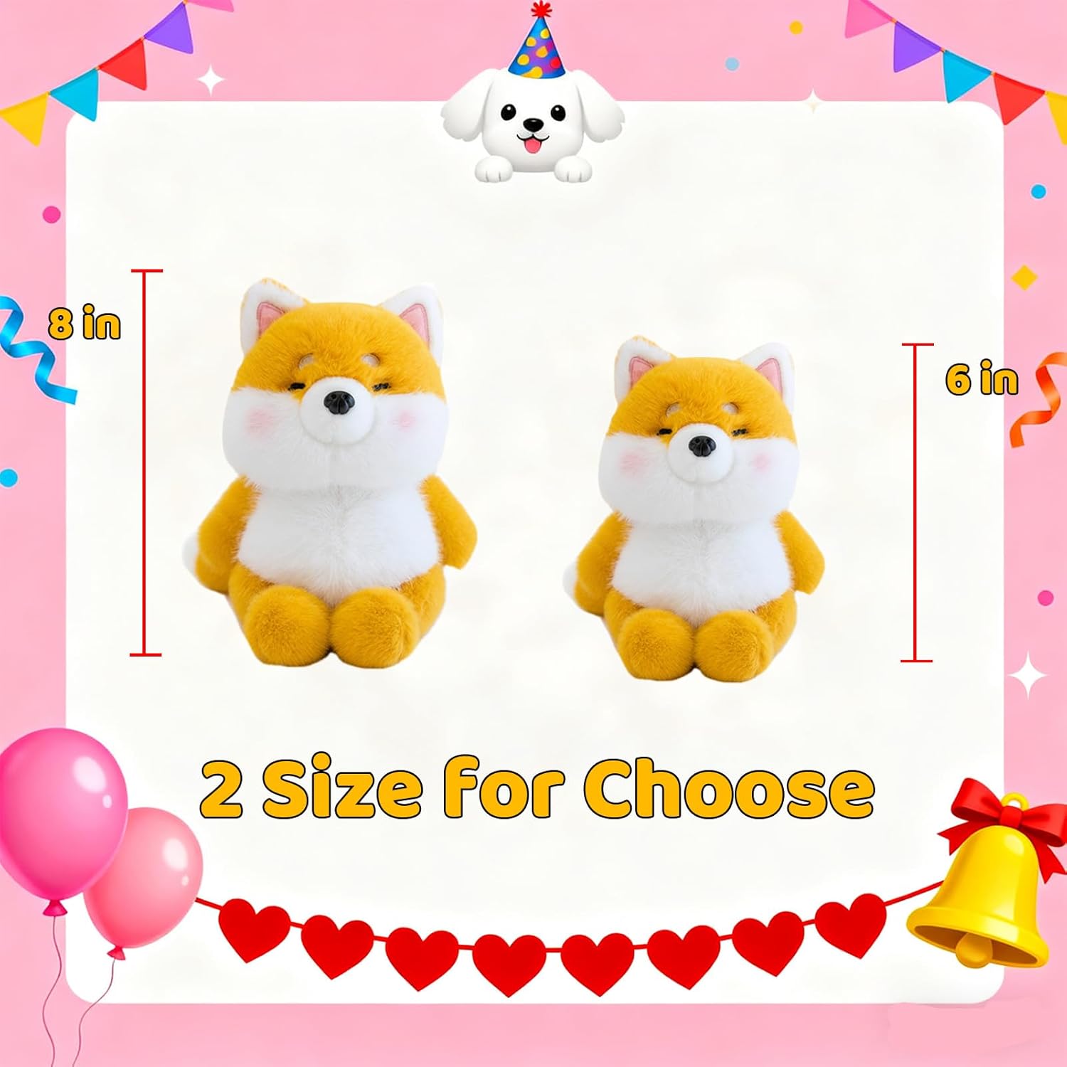 Custom Dog Plush Toys for Kids Adults, Personalized Puppy Stuffed Animal with Photo Name Dog Stuffed Animal Plush for Men Women as Gifts for Christmas Birthday, 8 inch