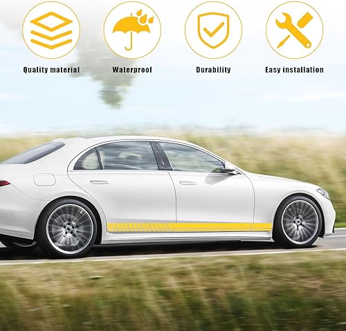 Miniatura 9 de 6 calcomanías de vinilo a rayas, impermeables, para el lado del automóvil, para espejo retrovisor, con escobilla de borde, accesorios universales de
