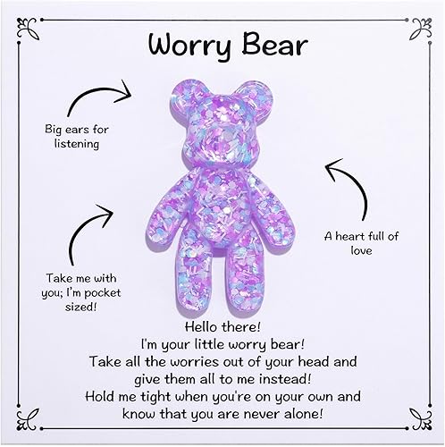 Abrazo de oso de bolsillo, alivio de la ansiedad, positividad para la salud mental, alivio del autismo, alivio del estrés para ella, regalo