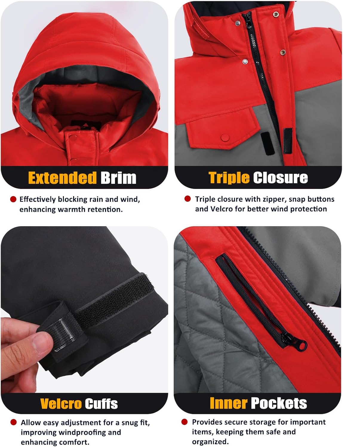 GEMYSE Boys Winter Coat Waterproof Windproof Boys Ski Jacket with Hood Kids Insulated Quilted Outerwear - Image 5