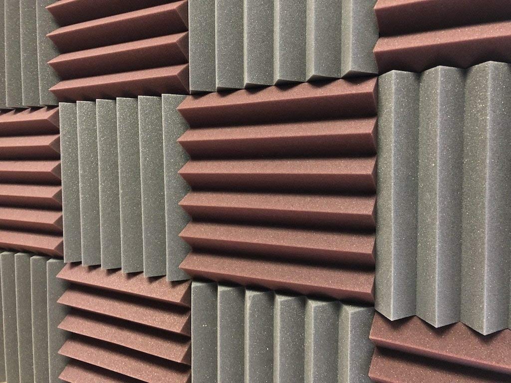 4492 Acoustic Wedge Soundproofing Studio Foam Tiles 2 X 12 X 12-Inch Pack of 12 Charcoal Black and Burgundy Maroon product thumbnail 4