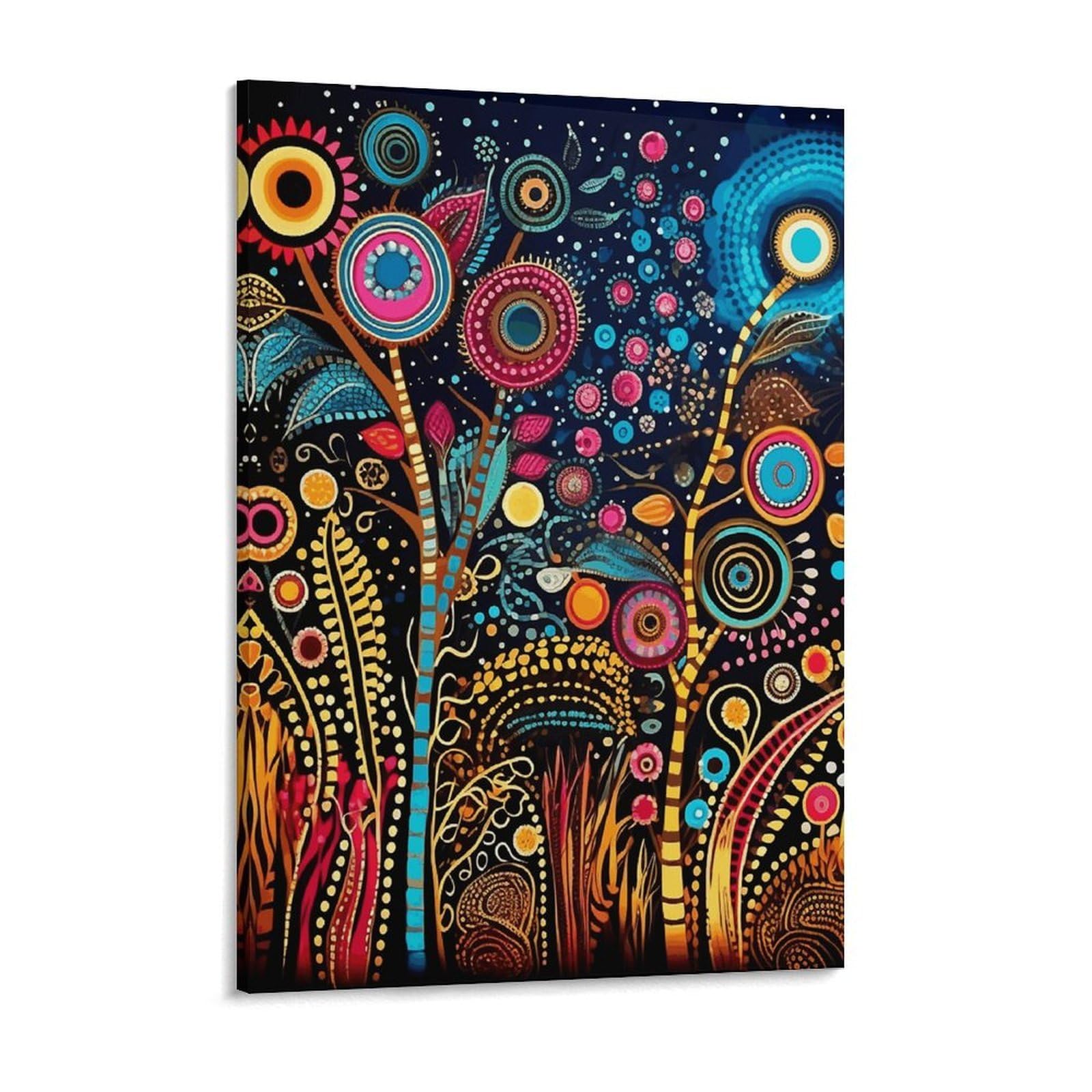African Abstract Pattern Canvas Wall Art for Bedroom 18x24inch Canvas Prints Artwork for Walls Modern Picture Artwork Painting for Living Room Aesthetic Wall Paintings for Bathroom Kitchen Of