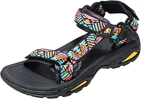 Sandálias esportivas femininas à prova d'água com suporte de arco confortável para caminhadas na praia, viagens atléticas, rosa, 36