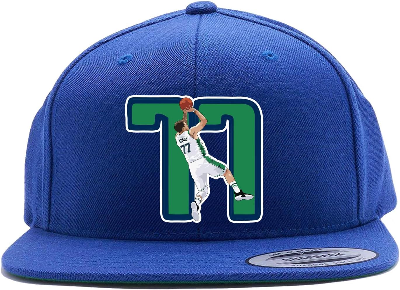 Snapback Blue Dallas Luka Doncic 77 Logo Hat