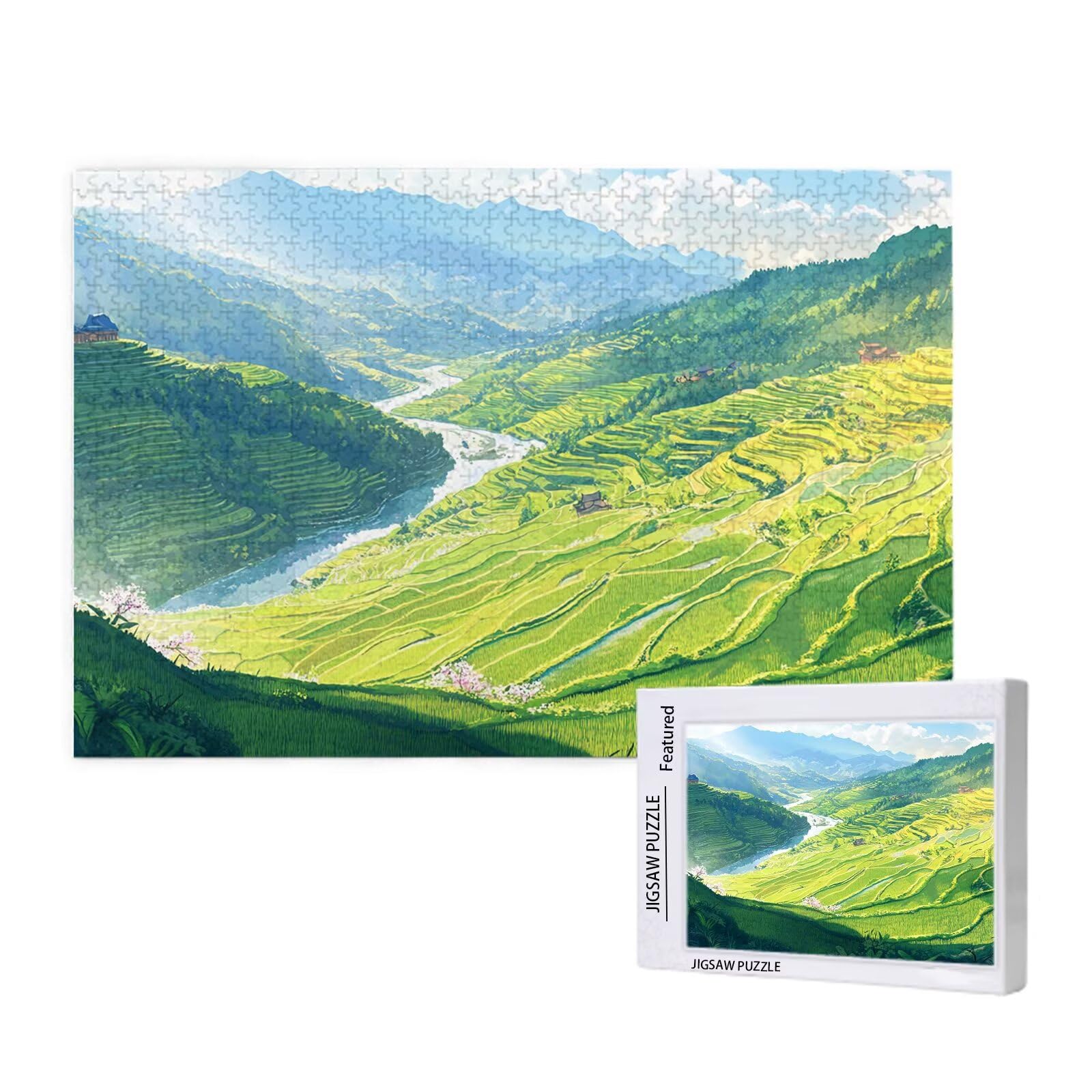 Puzzle 2000 Teile Sommer Holzpuzzle Erwachsene mit Geschenkbox als Geschenke für Frauen, Panorama Puzzle Wiese Klassische Jigsaw Puzzles,Geschicklichkeitsspiel für Die Ganze Familie, 99x70 cm,p572t