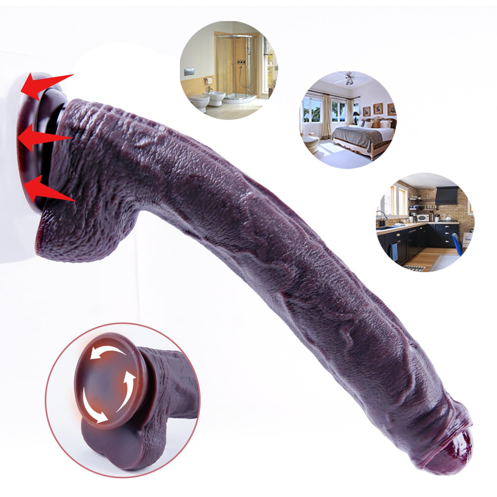 Dildo realistico non circonciso di 24,5 cm con prepuzio,grande dildo in silicone,pene spesso con ventosa,dildonero per stimolazione del punto G anale,giocattolo sessuale per adulti per uomini e donne