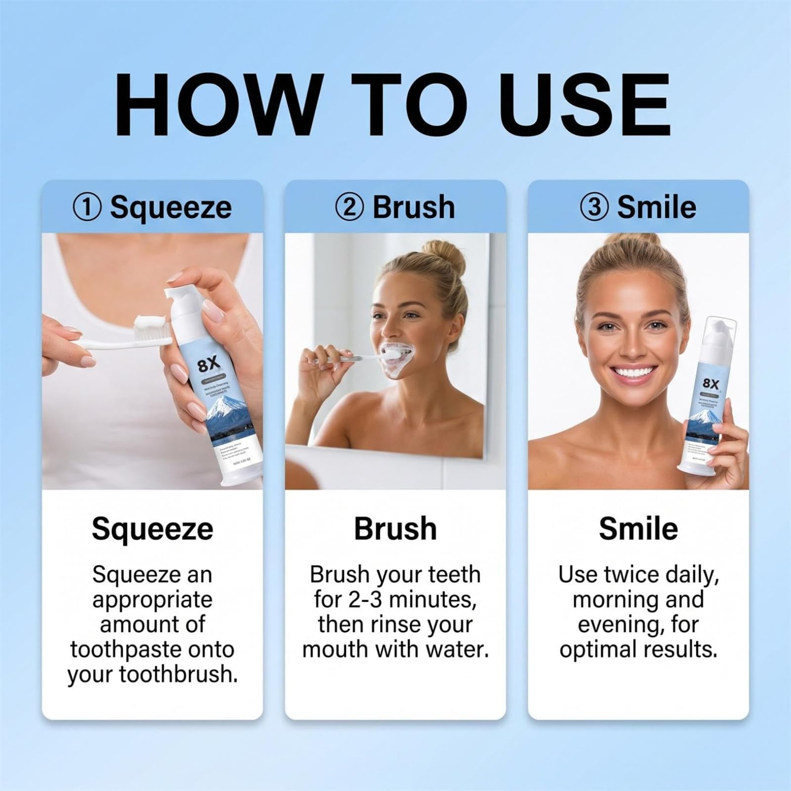 Dentifricio sbiancante in schiuma alla niacinamide (3pcs) | aiuta a rimuovere le macchie superficiali, pulizia profonda, alito fresco, favorisce un sorriso più luminoso, igiene orale