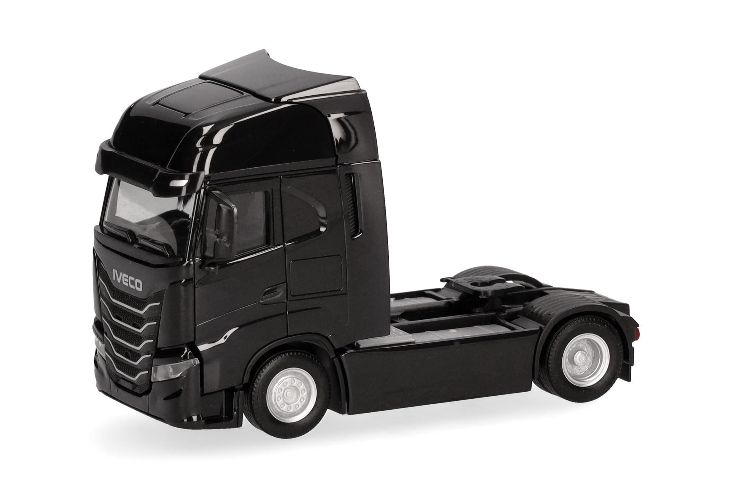 Herpa Model ciężarówki Iveco S-Way facelift (MY24) ciągnik 2-osiowy, czarny, miniatura w skali 1:87, kolekcjonerski, Made in Germany, plastik