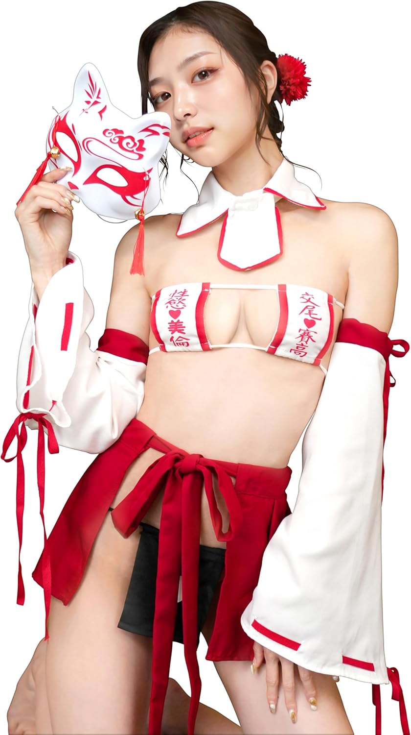 クリアストーン(Clearstone) 艶狐 コスプレ ハロウィン 巫女 レディース レッド 巫女 クリアストーン(Clearstone) 艶狐 コスプレ ハロウィン 巫女 レディース レッド