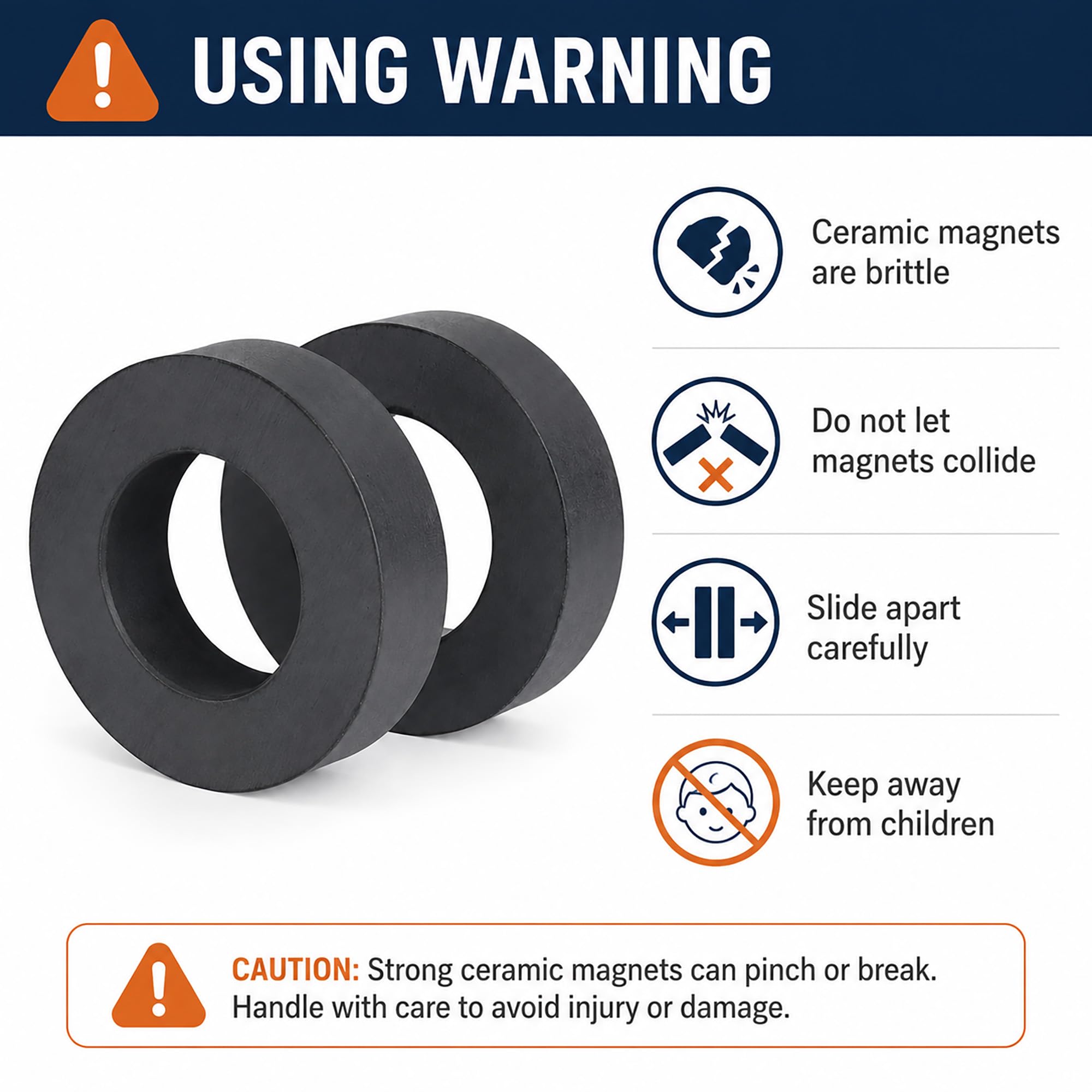 Large Magnet Big Ceramic Ring Magnets OD60 x ID32 x 10mm (Pack of 2) — Amazon image 6