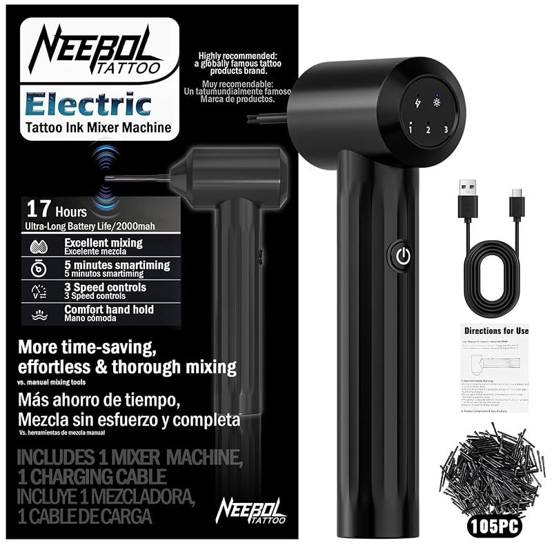 Neebol Misturador de Tinta para Tatuagem Recarregável, 10.000 RPM