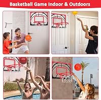 MerryXGift Mini Kosárlabda Gyűrű Szobai Beltéri Kosárlabda Hoop 4 Labdapumpával - Red / Black, Sporty-modern 3