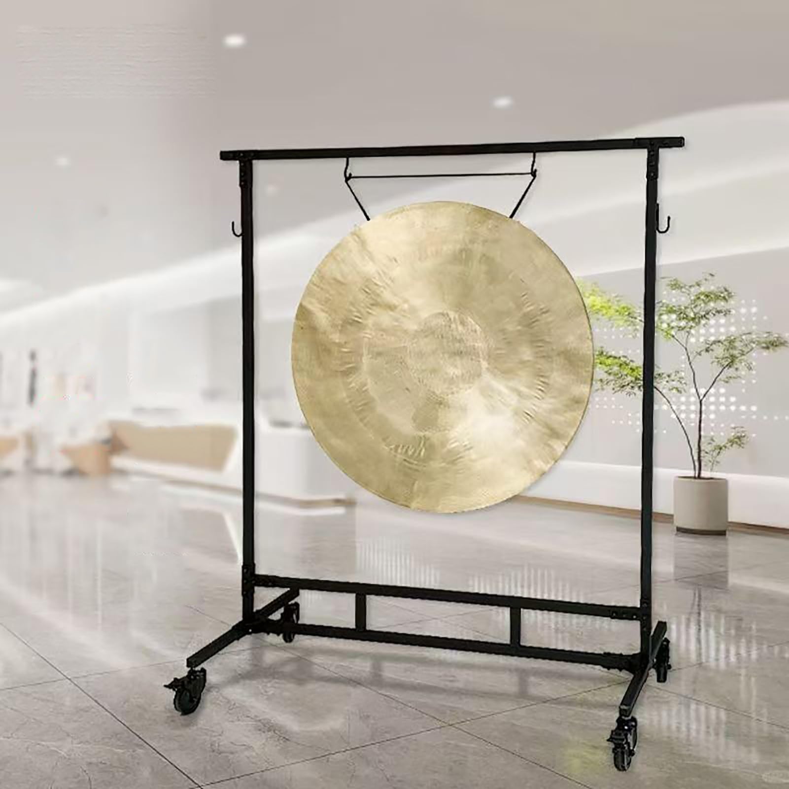 Soporte de gong portátil para orquestas y sanación por sonido, colgador de metal duradero para gongs grandes y pequeños