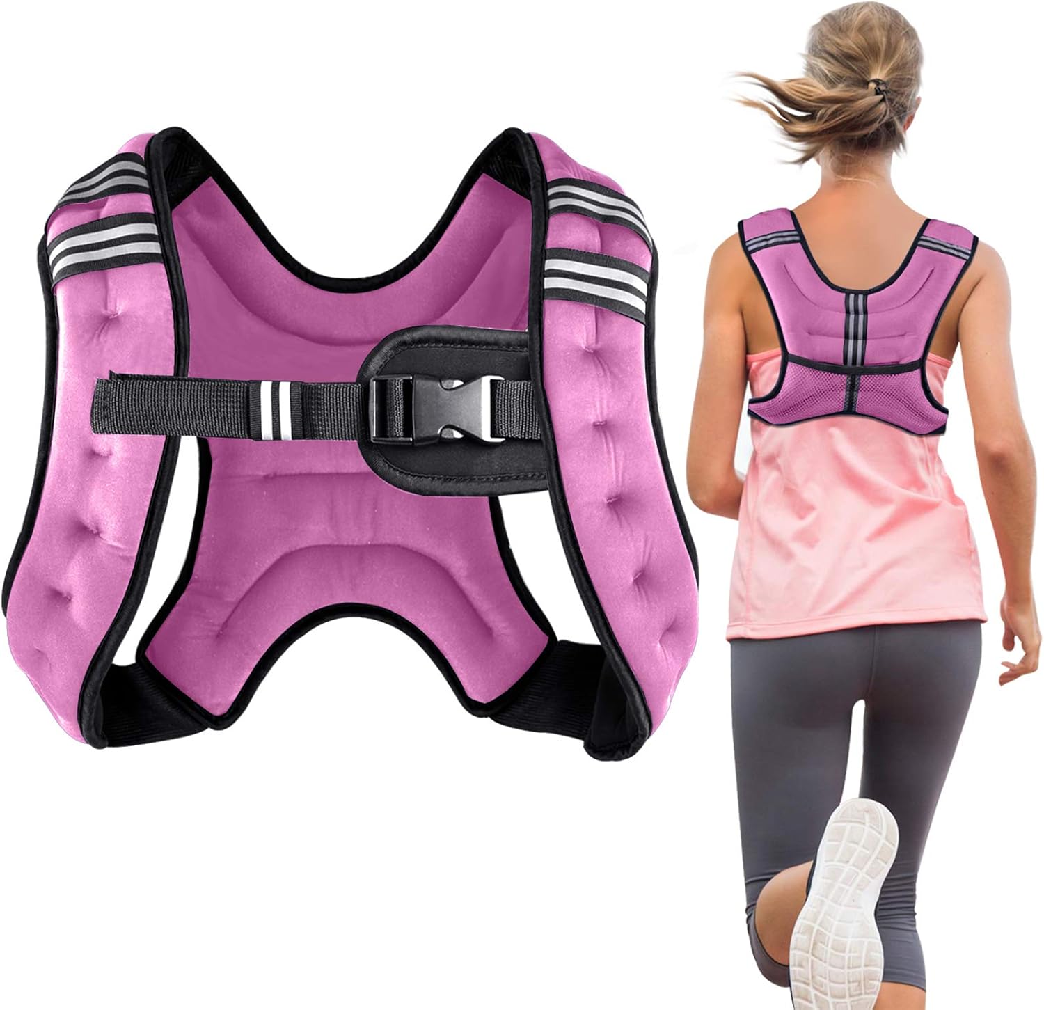 Henkelion Weighted Vest Weight Vest for Men Women Kids 4 6 8 12 16 Lbs Weights Included, Body Weight Vests Adjustable for Running, Training Workout, Jogging, Walking - Black Grey Pink Blue Purple : Sports & Outdoors