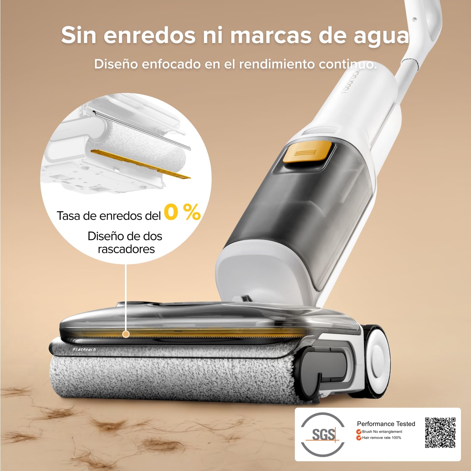 roborock F25 GT Gen 2 Set aspiradora en seco y húmedo, aspiradora-fregona de 20 000 Pa, diseño de 180°, autolimpieza a alta temperatura de 90 °C con secado automático, anti-enredos, ruedas optimizadas