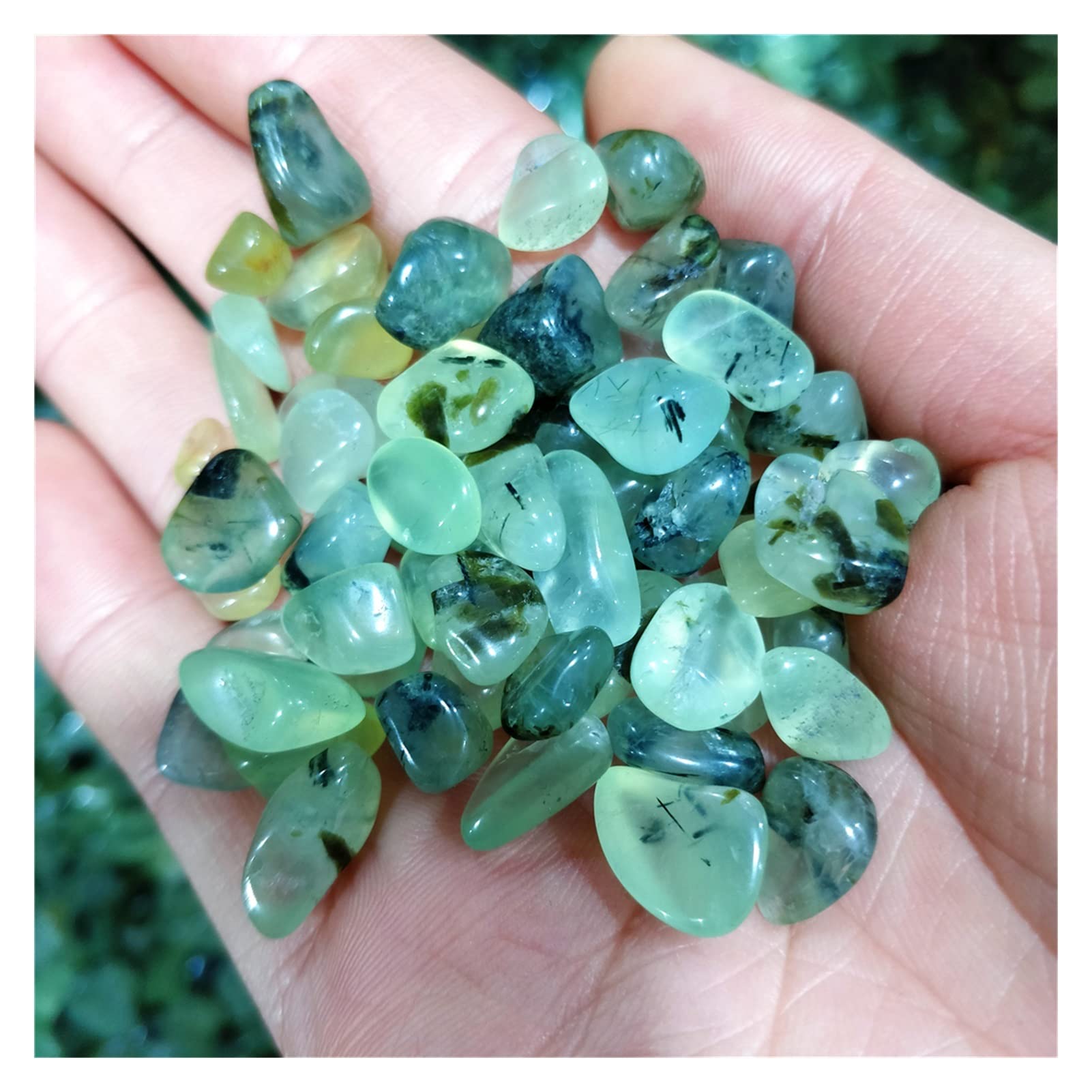 Piedra de UVA Brillante y translúcida Natural, Grava de Cristal, Adorno de Acuario, gelatina, Verde Manzana for decoración del hogar MZOGODWI (Size : 500g)