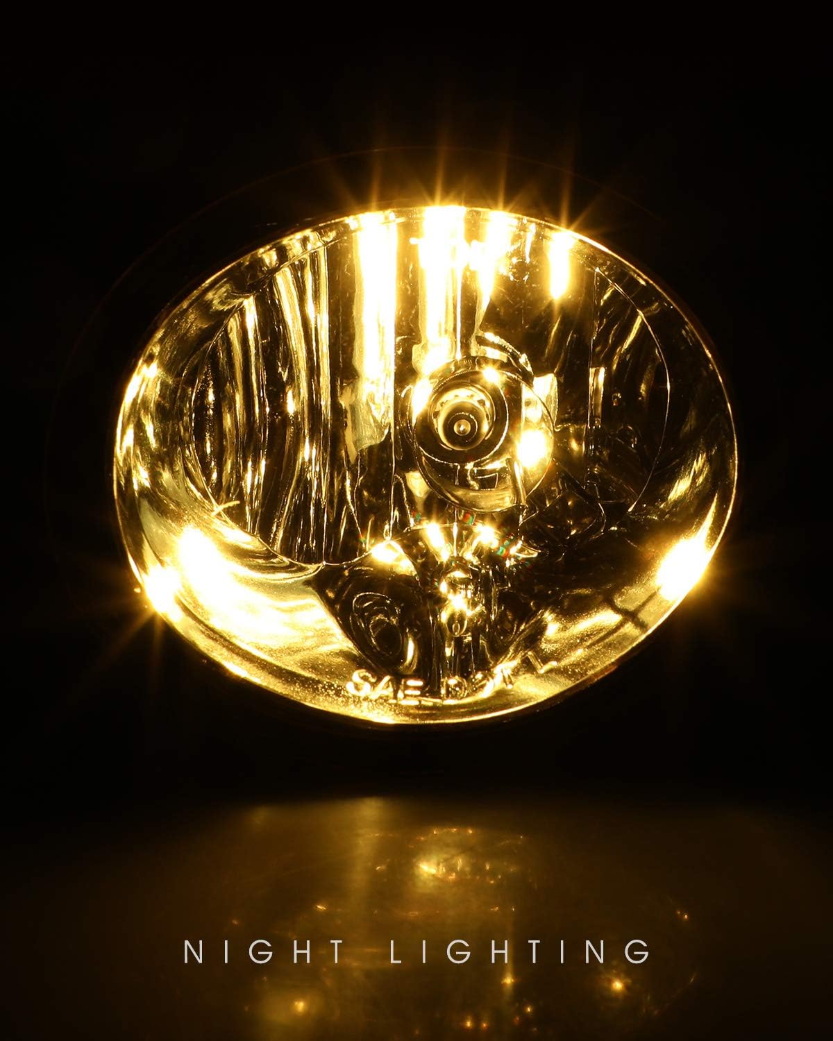 Fog Lights for Tundra 2000-2006 (Not Fit Steel Front Bumper Models) Sequoia 2001-2007 with Bulbs 9006 12V 51W Driving Lamps Replacement Wiring Kit & Switch-1 Pair (Yellow Lens)