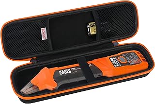 BOVKE Circuit Testers Case for Klein Tools ET310 AC Circuit Breaker Finder Integrated GFCI Outlet Tester, Extra Mesh Pockets for Battery and Small Accessories, Black