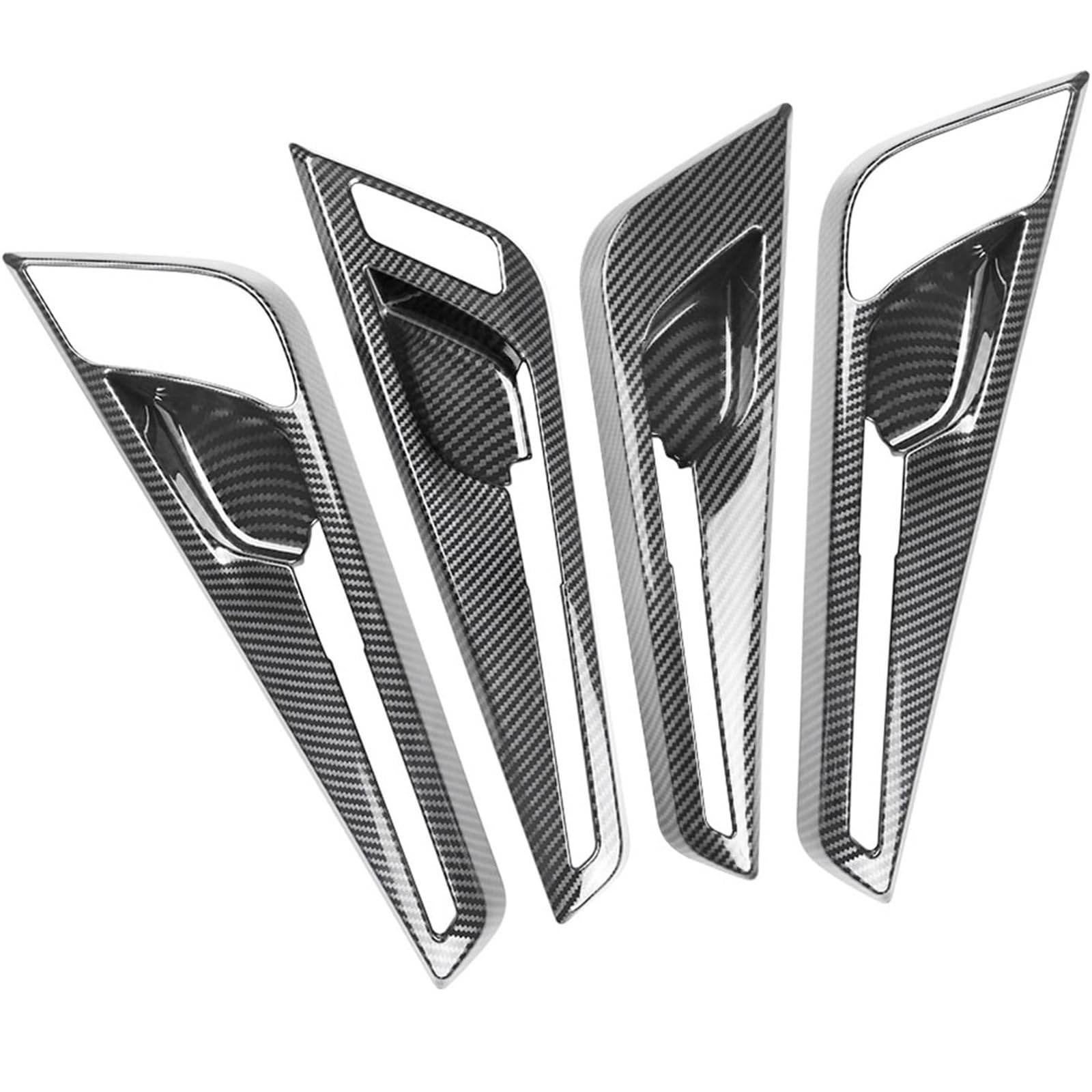 Zynther One Color Inside Door Latch Handle Car Interior Mouldings For Kia Ev6 2021 2022 Lhd 4Pcs Carbon Fiber