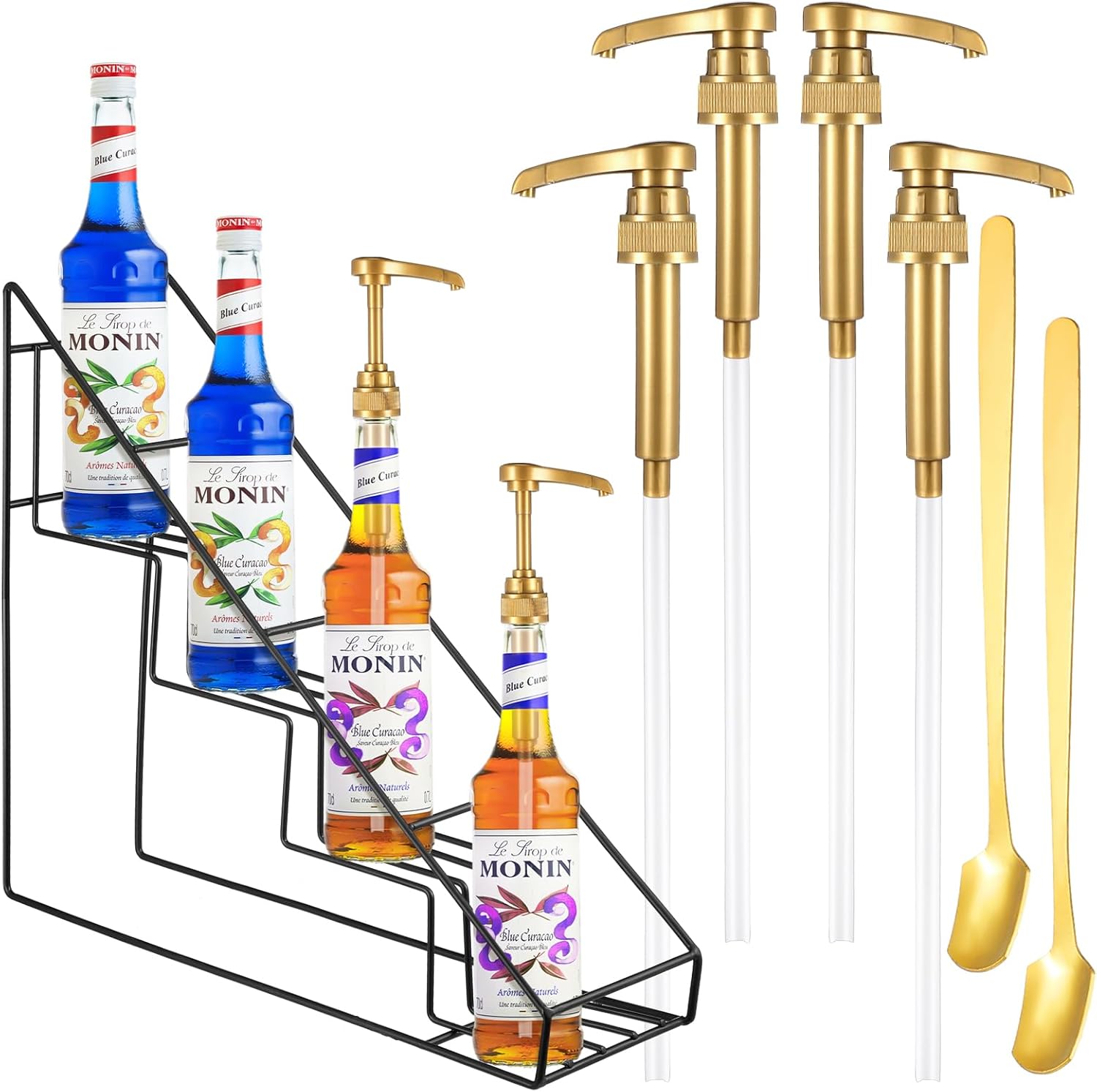 Amazon.com - Tioncy 7 Pcs Coffee Syrup Rack Coffee Syrup Pump Spoons ...