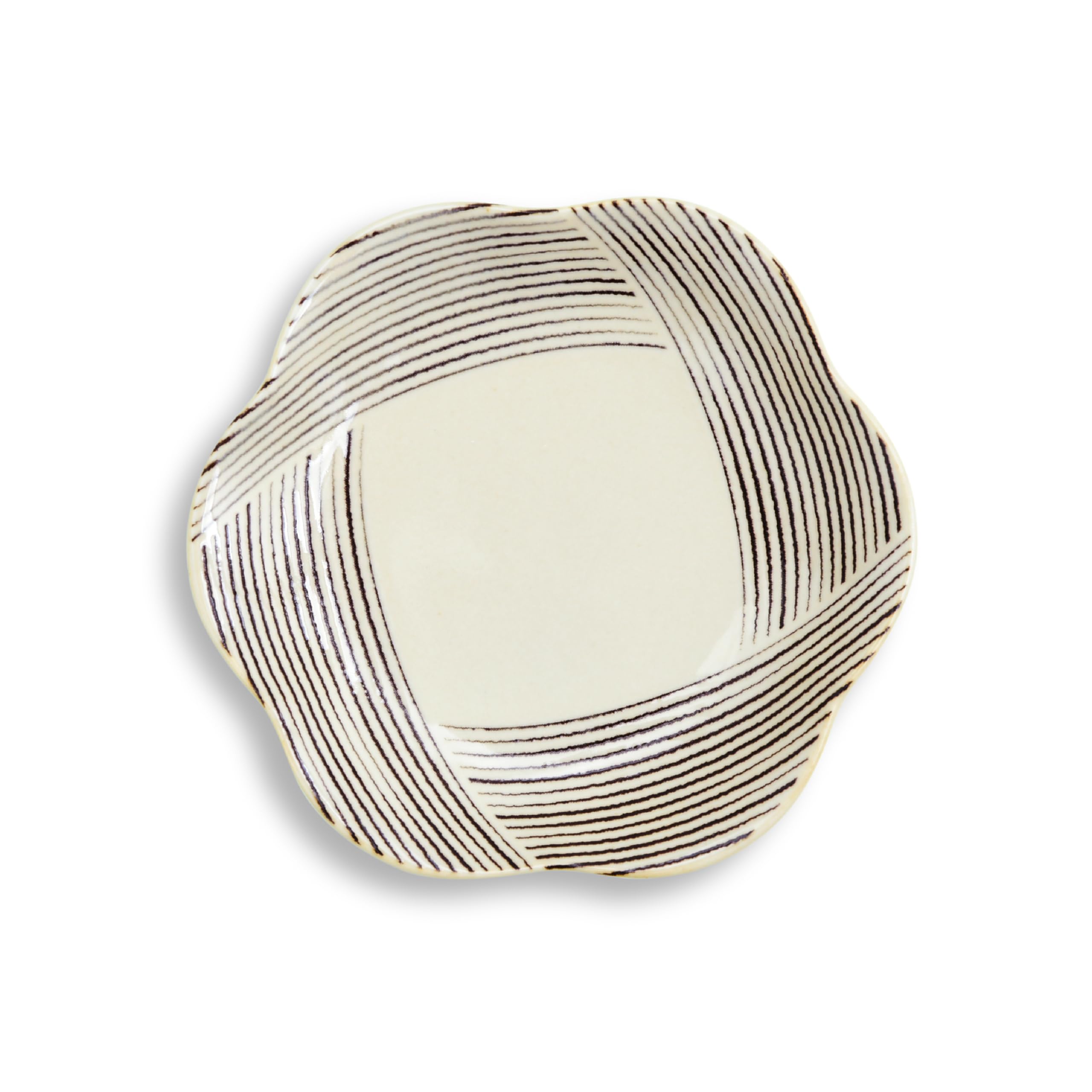 Natural69 【 Hasami Ware 】 Powdered Glaze Hexagon Small Plate Thread / Natural 69 Hasami Ware Tableware, Powdered Glaze, Plate, Microwave and Dishwasher Safe, Made in Japan, Flower, Stylish, Cute : Hom