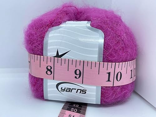 Miniatura 3 de Pink Kid Mohair Alpaca Light DK - Ovillo de lana difuso, 1.76 onzas, 295 yardas (885.8 ft)
