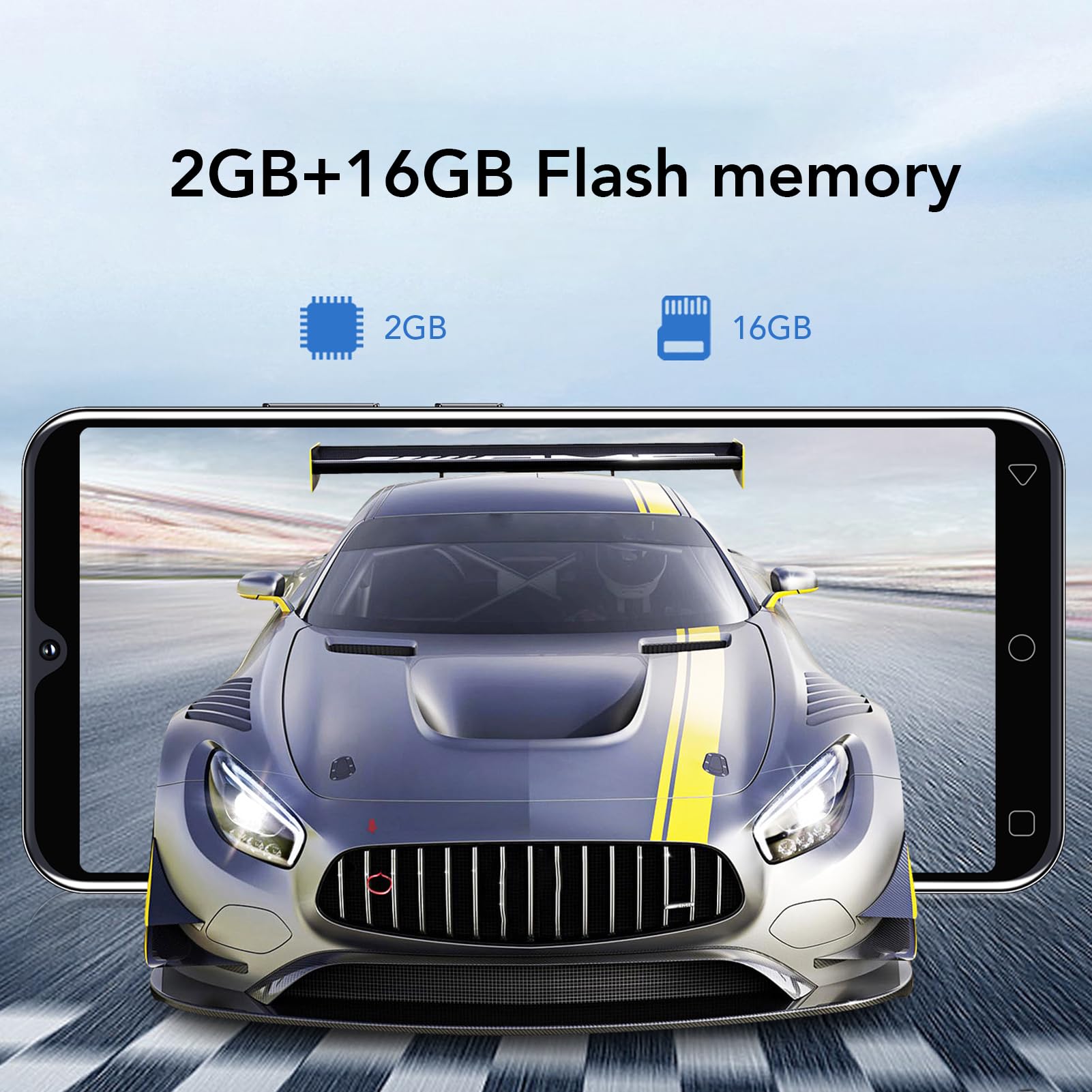 Odblokuj Smartfon, 2 GB RAM 16 GB ROM, 5,0-calowy Ekran HD, Rozpoznawanie Twarzy,6, Dual SIM Dual Standby, Aparat 2 MP + 5 MP, WIFI, BT 5.0, Telefon Komórkowy 3G (Fioletowy)