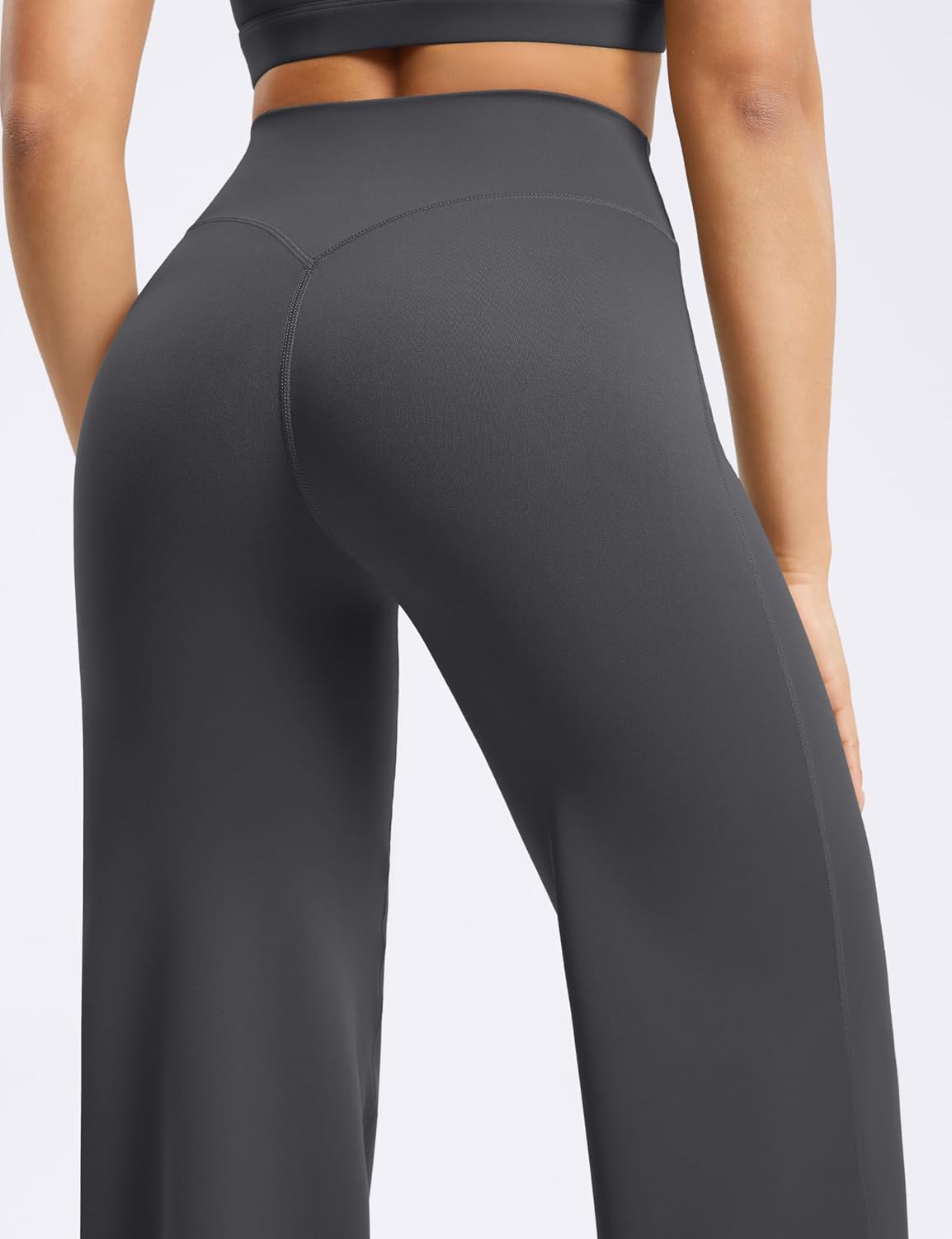 POSHDIVAH Creamlift Straight Leg Yoga Pants - 29"/31"/33" High Waisted No Front Seam Wide Leg Leggings Workout Bottoms