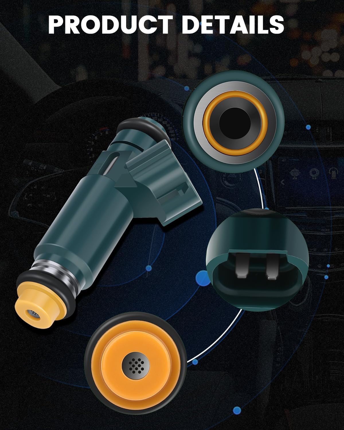 195500-4390 Injectors ECCPP Fuel Injector Kits fit for 2002 2003 2004 2005 2006 for Nissan Altima 2.5L,2002 2003 2004 2005 2006 for Nissan Sentra 2.5L 4pcs 12 Holes