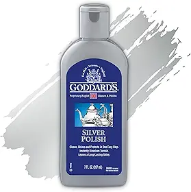 Goddard's Limpador de prata esterlina polido para louça, talheres, limpador instantâneo de joias de prata esterlina para brilhar, proteger e limpar, solução removedor de manchas multifuncional para