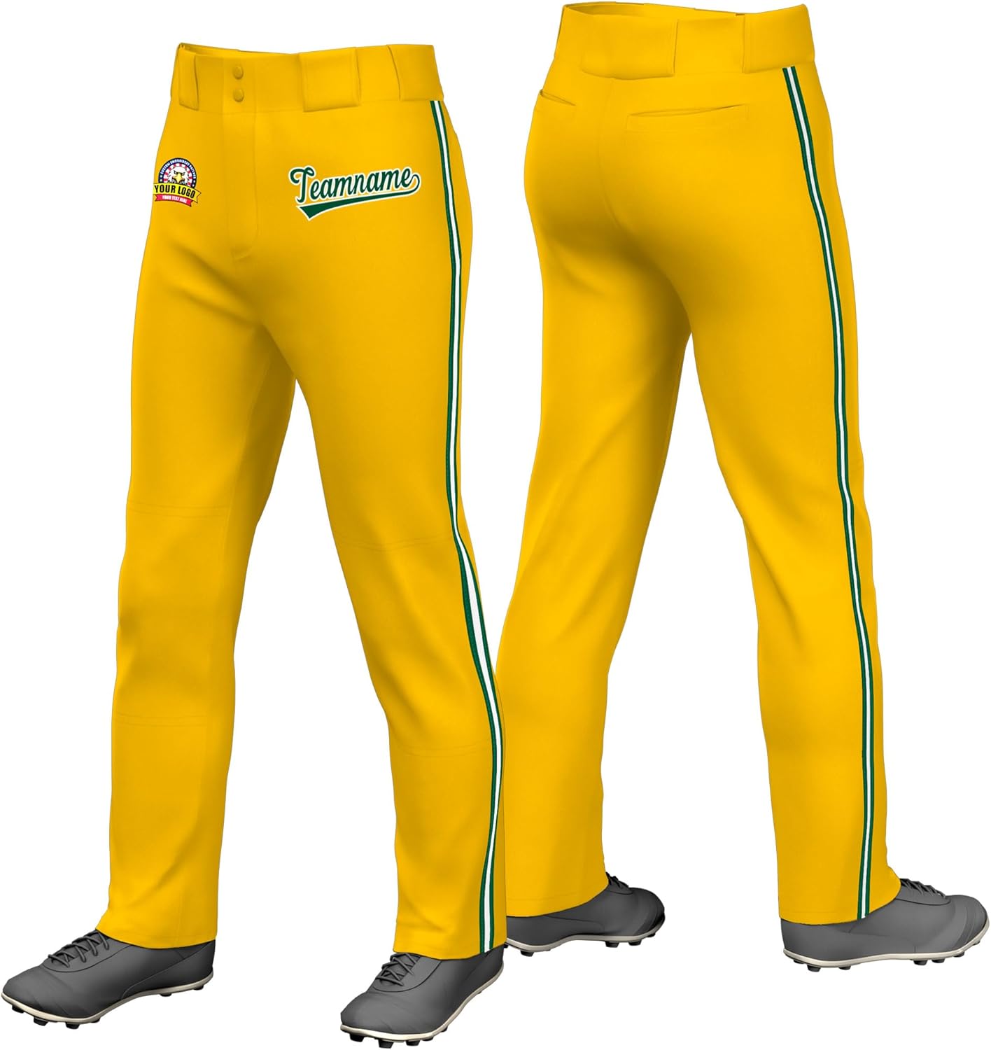 KXK Custom Full Length Baseball Pant with Knit-in Pinstripes Personalized Text or Logo/Adult Size/Multiple Colors