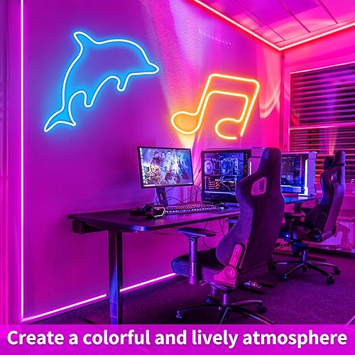 Miniatura 4 de Tira de luces LED de neón LED RGB de 32.8 pies, 24 V, con control remoto, control por aplicación, IP65, impermeable, flexible, tira de luces LED de