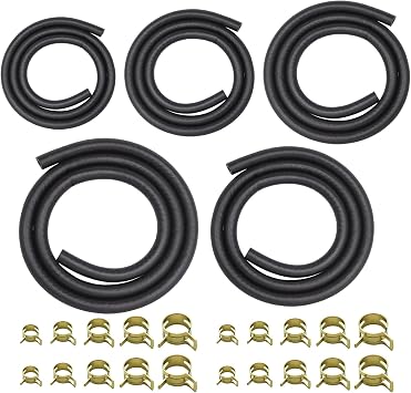 3.3 Ft Rubber Fuel Line - 3/8" 1/2" 5/16" 1/4" 3/16" Id for Small Engines
