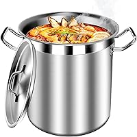 Vista 10 de Olla Grande para Sopa con Tapa - Ollas de Acero Inoxidable de 40 Cuartos, Ollas de Cocina, Olla con Tapa, Ollas Grandes para Cocinar, Resistente