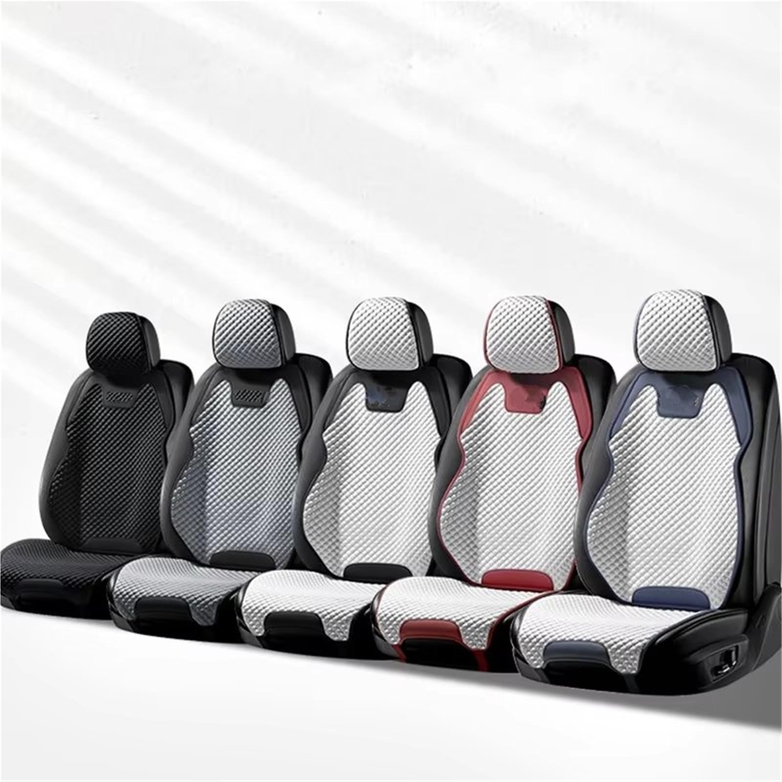 Cuscino per Seggiolino Auto Ice Silk Traspirante Resistente Quattro Stagioni Universale con Fodera Anteriore Singola Divisa Copri Sedile Auto