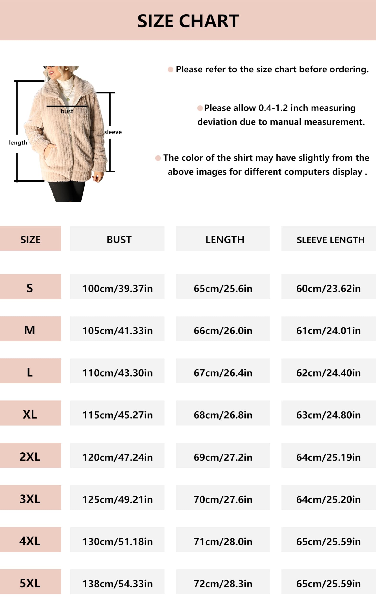Vipwest Giacca da donna in pile Sherpa con cerniera intera, a maniche lunghe, con risvolto e tasche (S-5XL), Albicocca scura, XX-Large