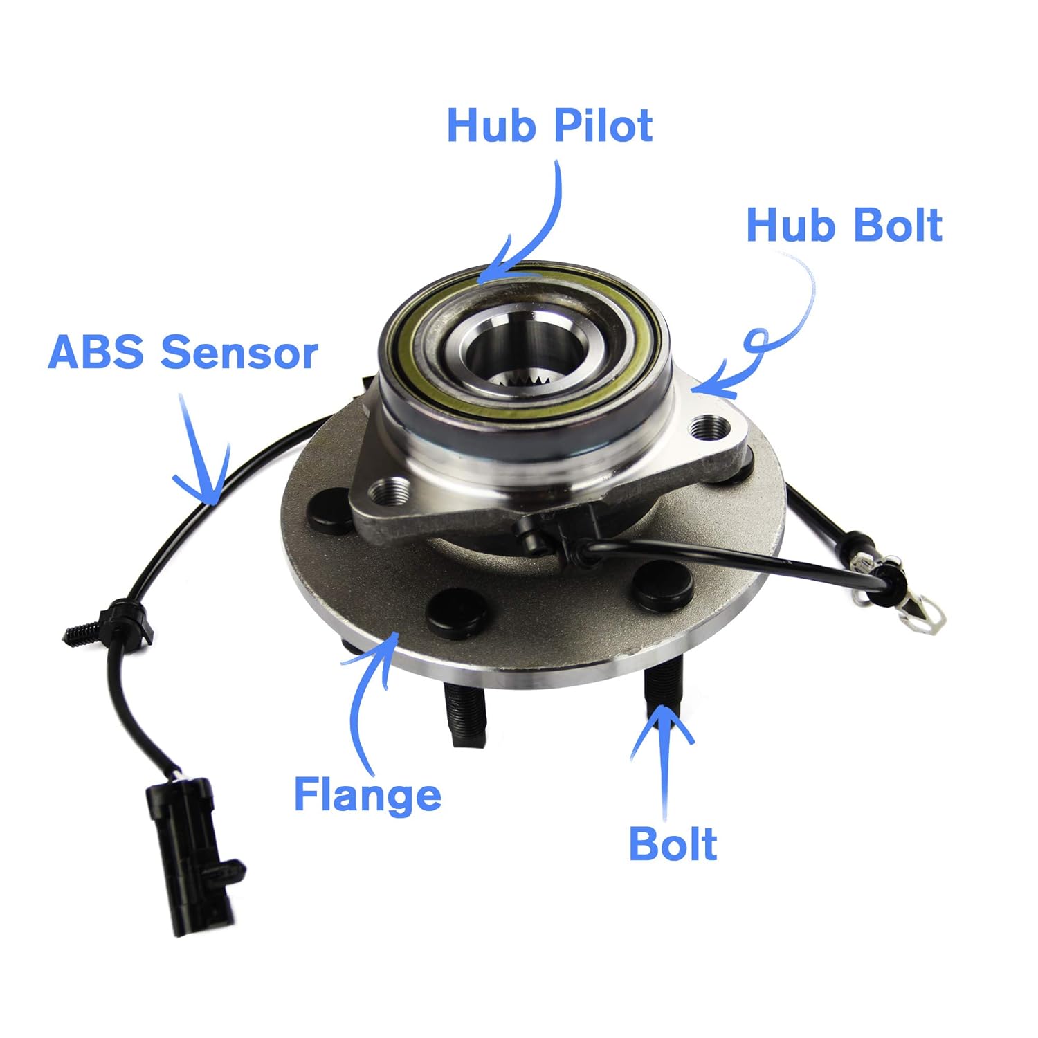 2 Set 515036 Front Wheel Bearing Hub Assembly for 4WD W/ABS - Both Left and Right Included