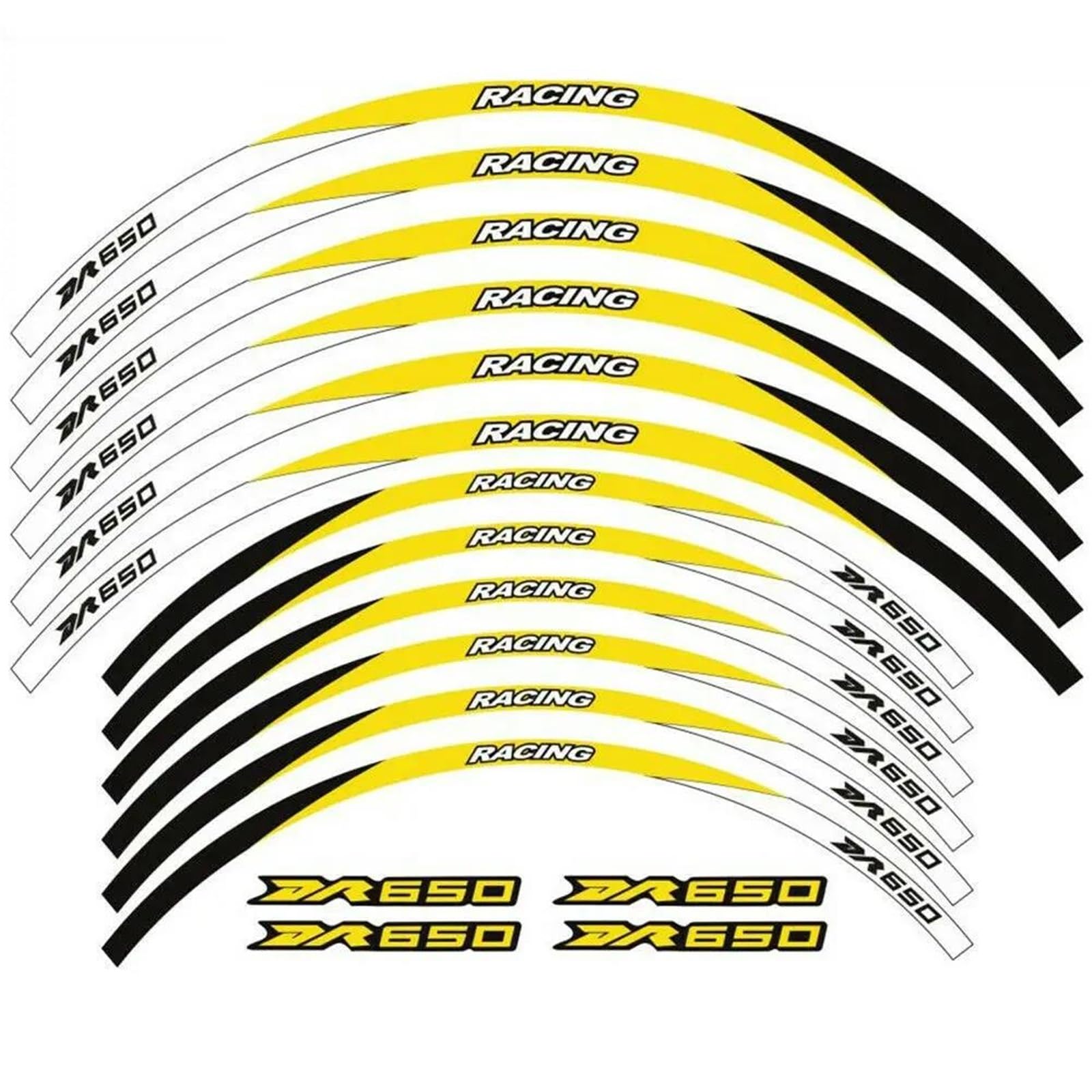 Decorative Stickers Decal Reflective Rim for Suzuki DR650S 2015-2021 2020 2019 2018 2017 2016 Motorcycle 18inch Wheel Sticker(Yellow)