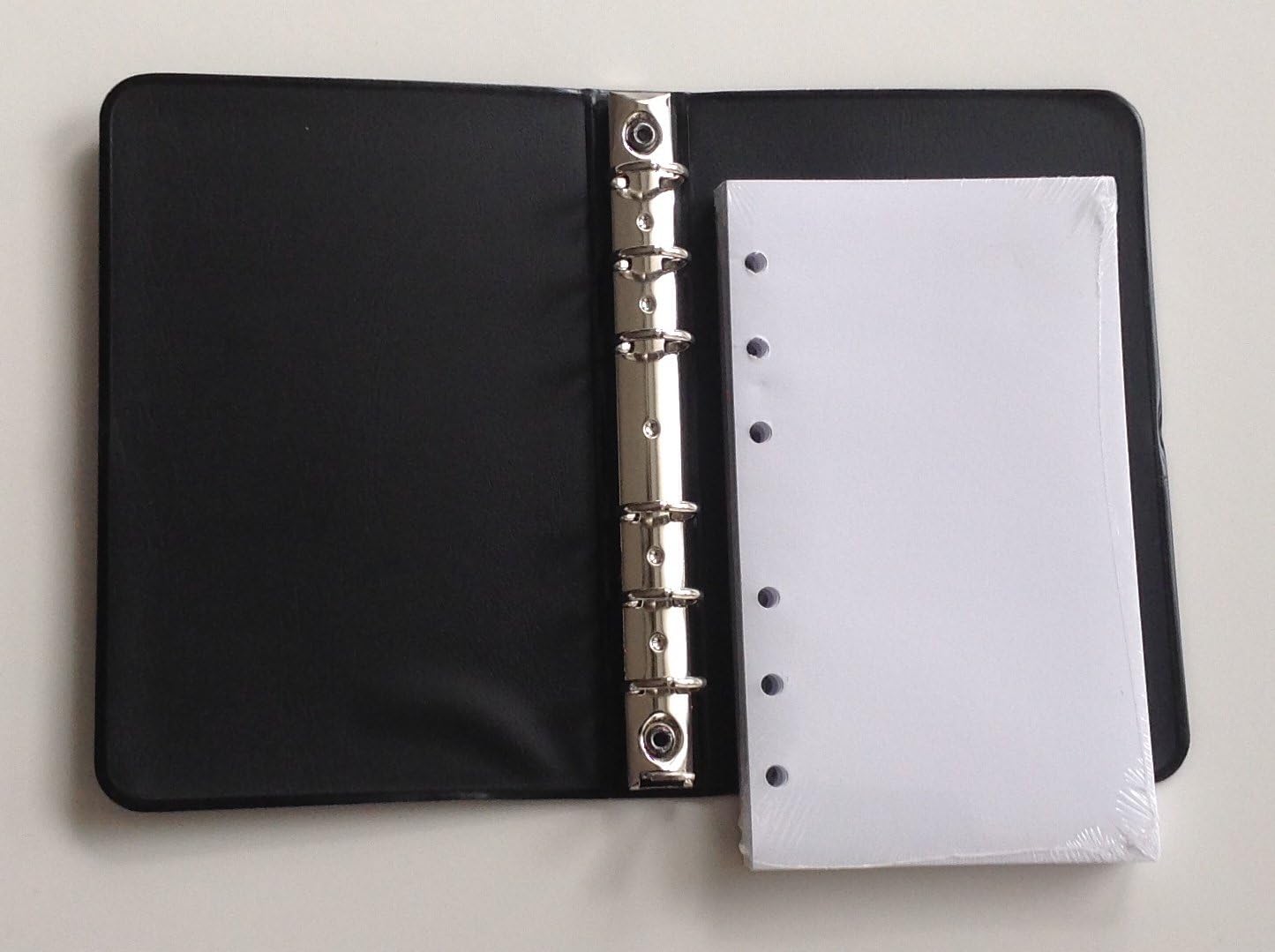 Little Black 6-Ring Binder with 3-1/2 x 6 Pack of 100 Blank Sheets