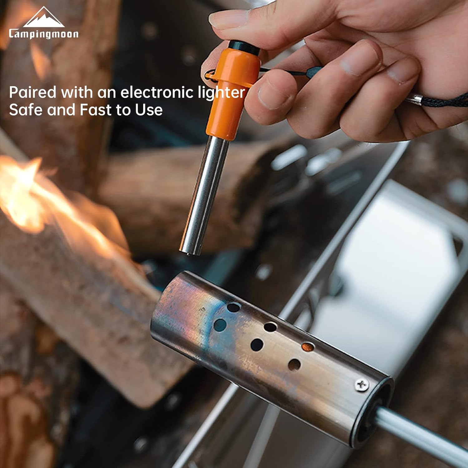 Campingmoon Kitchen Blow Torch for Cooking Flame Adjustable Butane Torch Camping Gas Torch for Outdoor Charcoal Starter BBQ, Baking, Brulee, DIY