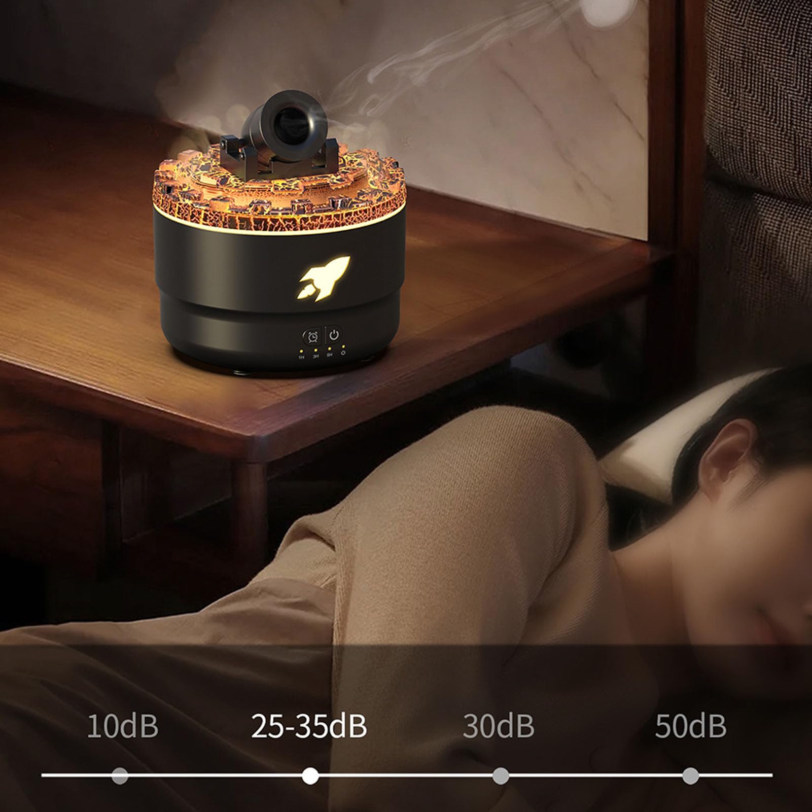 Wakects Diffusore di Fragranze, Diffusore di Aromi di Oli Essenziali da 300 Ml con Luci LED a 7 Colori, 4 modalità Timer per il Relax, Casa, Ufficio, Camera da Letto, Aromaterapia (BLACK)